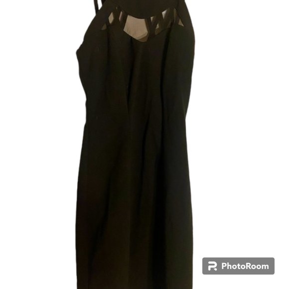 Speechless Juniors black halter mini dress with mesh in front strappy back sz 0 - Picture 4 of 6